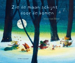 Zie de maan schijnt door de bomen